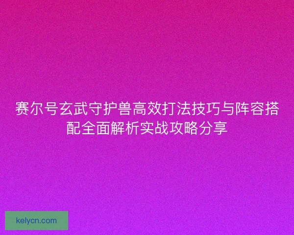 赛尔号玄武守护兽高效打法技巧与阵容搭配全面解析实战攻略分享