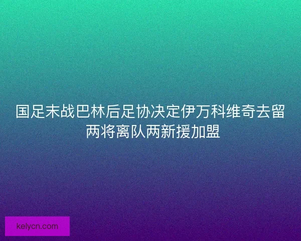国足末战巴林后足协决定伊万科维奇去留 两将离队两新援加盟 国足末战巴林后足协决定伊万科维奇去留 两将离队两新援加盟